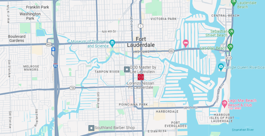 Map For Fort Lauderdale's Favorite Roofing Company, Gomez Roofing and Solar