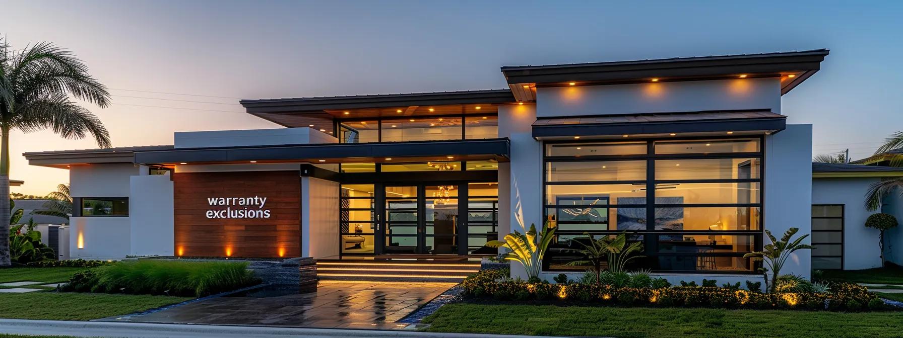 a modern pompano beach home features a sleek, newly-installed roof with a prominent a modern pompano beach home features a sleek, newly-installed roof with a prominent