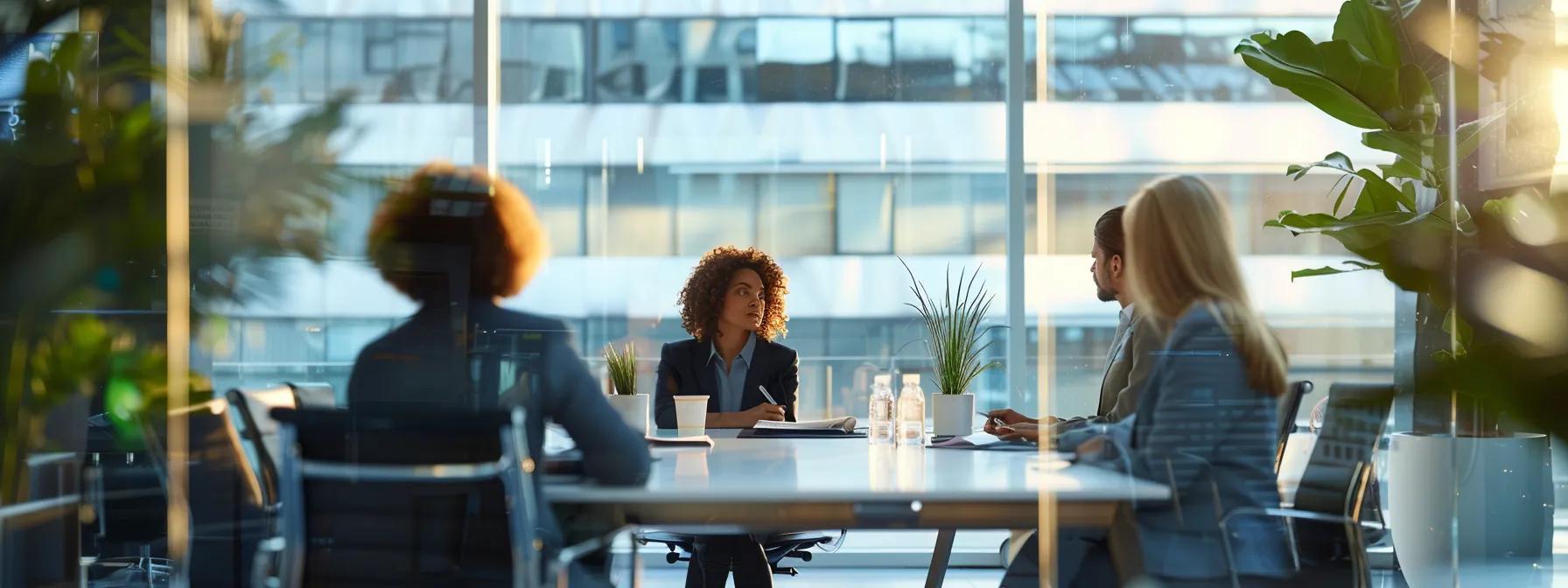 a sleek, modern office environment showcases a confident real estate agent discussing roofing warranty benefits with prospective home buyers at a polished conference table, highlighting the importance of warranties in enhancing property value and buyer confidence. a sleek, modern office environment showcases a confident real estate agent discussing roofing warranty benefits with prospective home buyers at a polished conference table, highlighting the importance of warranties in enhancing property value and buyer confidence.