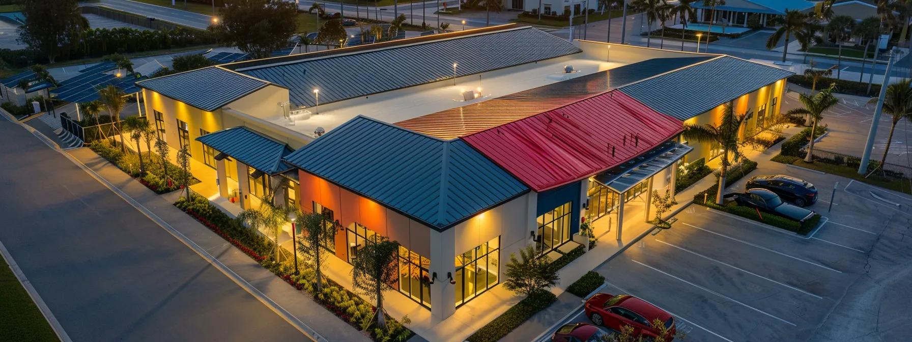 a sleek, modern roofing showroom in pompano beach showcases an array of vibrant roofing materials, from asphalt shingles to metal panels, under bright, focused lighting, highlighting their durability and warranty options in an inviting, professional atmosphere. a sleek, modern roofing showroom in pompano beach showcases an array of vibrant roofing materials, from asphalt shingles to metal panels, under bright, focused lighting, highlighting their durability and warranty options in an inviting, professional atmosphere.
